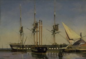 Die Fregatte "Niels Juel" in der Nähe der Hauptwache auf Nyholm