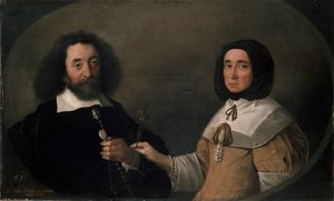 John Tradescant der Jüngere und Hester, seine zweite Frau, 17. Jahrhundert von Emanuel de Critz