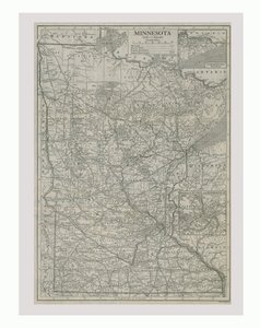 Karte von Minnesota, USA, um 1900 von Emery Walker