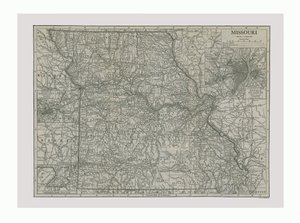 Karte von Missouri, USA, um 1900 von Emery Walker
