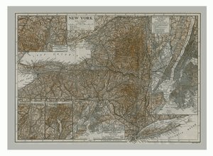 Karte von New York, ca. 1900 von Emery Walker
