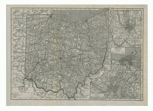 Karte von Ohio, USA, ca. 1910er Jahre von Emery Walker