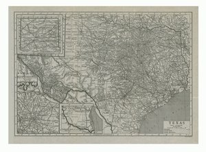 Karte von Texas, USA, um 1910er von Emery Walker