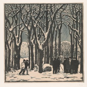 Männer in einem Winterwald