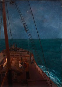 Nächtliche Fahrt im Mittelmeer