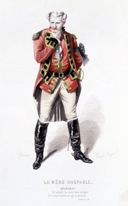 Gesamtwerk von Beaumarchais (1732-1799) von Edouard Fournier. Zeichnung von Emile Bayard. Ed. Laplace, Sanchez et Cie, Paris 1876. Dies ist Begearss in „Die schuldige Mutter“