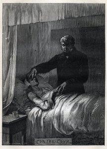 Jean Valjean schließt die Augen der toten Fantine - Illustration von Émile Bayard für „Die Elenden - Erster Teil: Fantine“ von Victor Hugo