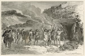 Eine Begräbniszeremonie in der Rentierzeit von Emile Antoine Bayard