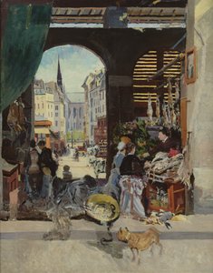 Der Carmes-Markt, Rue Maubert von Emile Antoine Guillier