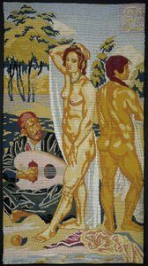 Gesticktes Tableau; Zwei Badende von Emile Bernard