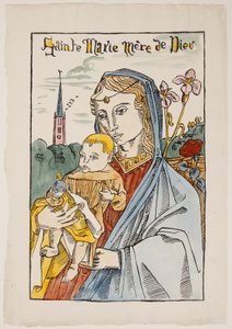 Heilige Maria Mutter Gottes mit einer Lilie (Sainte Marie Mère de Dieu avec un lys) von Emile Bernard