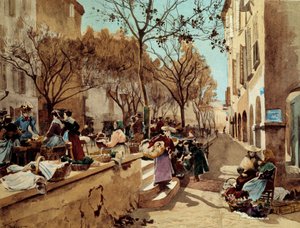 Ein Tag des Spaziergangs in der Provence im 19. Jahrhundert