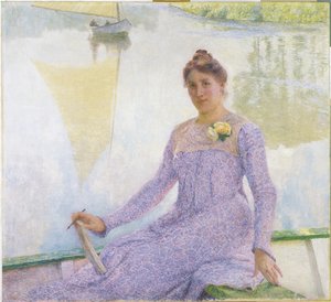 Porträt der Künstlerin Anne de Weert von Emile Claus