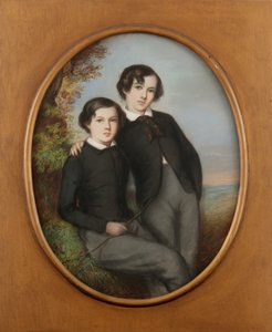 Porträt von J. McNeill Whistler und seinem Bruder William Dr. William Whistler, 1847 von Emile Francois Dessain