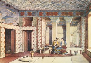 Künstlerische Darstellung des Palastes von Knossos, Kreta von Emile Gilliéron
