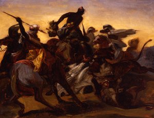 Skizze für Die Löwenjagd, ca. 1836 von Emile Jean Horace Vernet