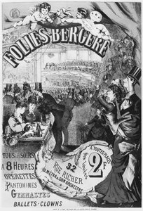 Plakat zur Werbung für das Folies Bergere, rue Richer, Paris, 1875