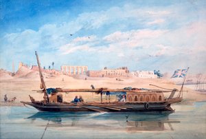Ein Boot auf dem Nil, Luxor, Ägypten, 19. Jahrhundert