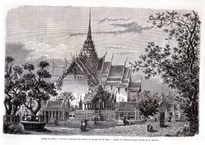 Palastgarten. Pavillon mit den Aschen des letzten Königs von Siam von Emile Theodore Therond