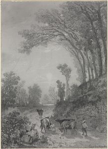 Landschaft mit Kühen