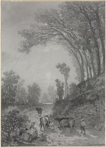 Landschaft mit Kühen
