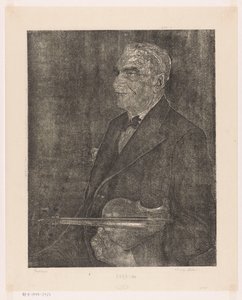 Porträt des Vaters des Künstlers mit Geige von Emilius Wilhelmus Dehé (signed by artist)