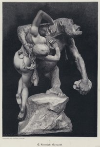 Gorilla entführt eine Frau von Emmanuel (after) Fremiet