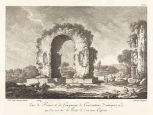 Ansicht von Ruinen und Fragmenten antiker Bauwerke...des alten Capua von Emmanuel Jean Nepomucène de Ghendt after Claude Louis Châtelet