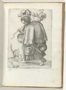 Deutsche Soldatenfrau, gekleidet nach der Mode um 1550 (Diversarum gentium nostrae aetatis habitus) von Enea Vico