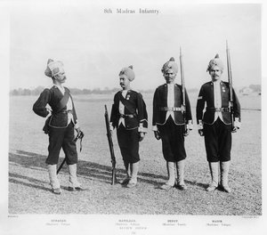 8. Madras-Infanterie, ca. 1897 (s/w Foto) von English Photographer