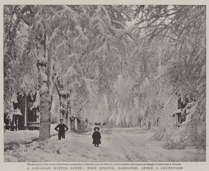 Eine kanadische Winterszene, West Avenue, Hamilton, nach einem Schneesturm von English Photographer