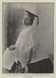 Eine Chorsängerin in der Kathedrale von Gibraltar, gemischter Chor, gegründet 1887 von English Photographer