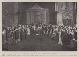 Eine Präsentation an Mr. Seddon von neuseeländischen Kolonisten in London