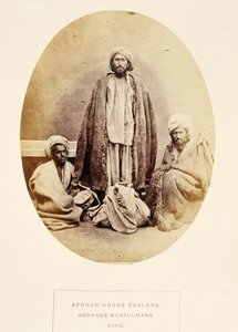 Afghanische Pferdehändler, Soonnee Muslime, Sind, aus Die Völker Indiens, von J. Forbes Watson, veröffentlicht 1868 von English Photographer