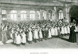 Nachmittagsversammlung, ca. 1900 (s/w Foto) von English Photographer