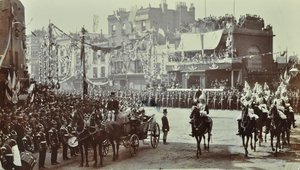 Blackwall Tunnel: Zeremonie zur Eröffnung des Tunnels durch den Prinzen von Wales, später König Edward VII., und Prinzessin Alexandra, 1897 von English Photographer