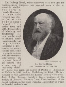 Dr. Ludwig Mond, der Entdecker des neuen Gases