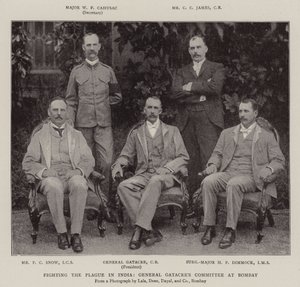Bekämpfung der Pest in Indien, das Komitee von General Gatacre in Bombay
