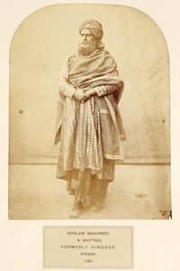 Gholam Mahomed, ein Wuttoo, ehemals Hindus, Hissar, aus The People of India, von J. Forbes Watson, veröffentlicht 1868 von English Photographer