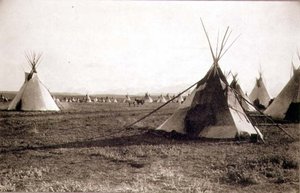 Indische Zelte, fotografiert von den Royal Engineers am Neunundvierzigsten Breitengrad