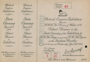 Einladung zur feierlichen Eröffnung der British Empire Exhibition von English Photographer