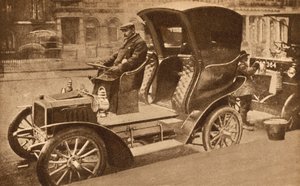 Londons erstes Motor-Taxi von English Photographer