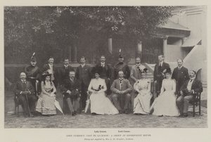 Lord Curzons Besuch in Lucknow, eine Gruppe im Regierungshaus