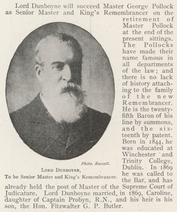 Lord Dunboyne, Senior Master und King