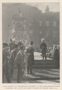 Lord Roberts in Manchester, 10. Oktober, der Oberbefehlshaber enthüllt die Statue von Königin Victoria von Onslow Ford, RA