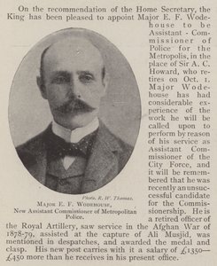 Major E. F. Wodehouse, neuer stellvertretender Kommissar der Metropolitan Police von English Photographer