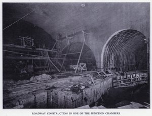Mersey-Tunnel: Straßenbau in einer der Verzweigungskammern