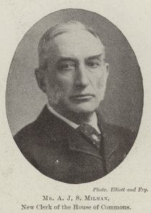 Herr A J S Milman, neuer Sekretär des House of Commons von English Photographer