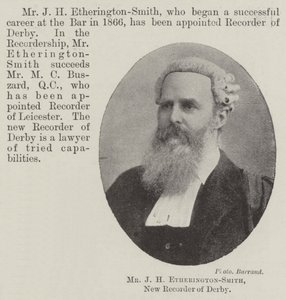 Mr. J. H. Etherington-Smith, neuer Recorder von Derby