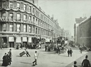 Newgate Street, Blick nach Osten von Old Bailey, City of London, 1890 von English Photographer